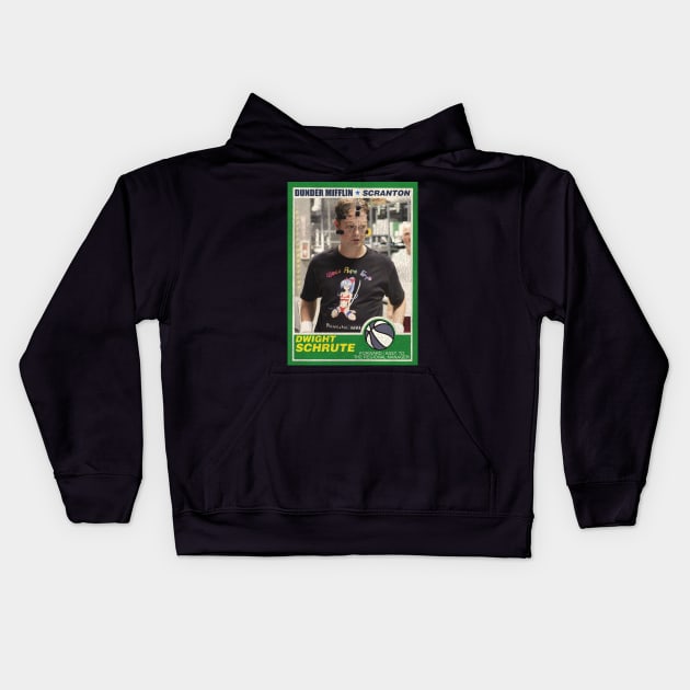 Dwight Schrute Basketball Trading Card Kids Hoodie by darklordpug